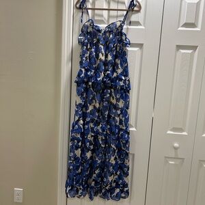Floral Blue and White Women's Dress